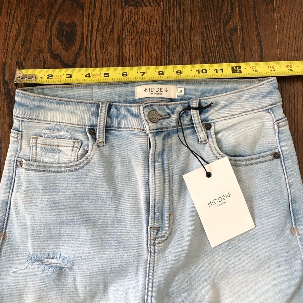 NWT HIDDEN Jeans Women’s 29 Fray Hem Ankle Cigarette Skinny Jeans in Light Wash - Picture 6 of 10